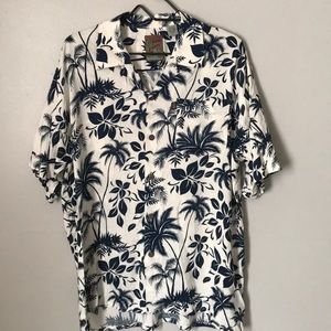 Pineapple connection palm trees button down shirt